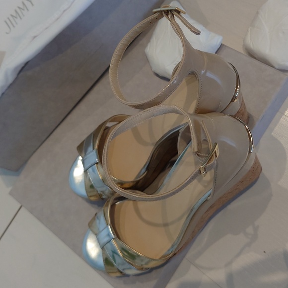 Jimmy Choo espadrille sandal mixed metallic sz 36 - Picture 4 of 11